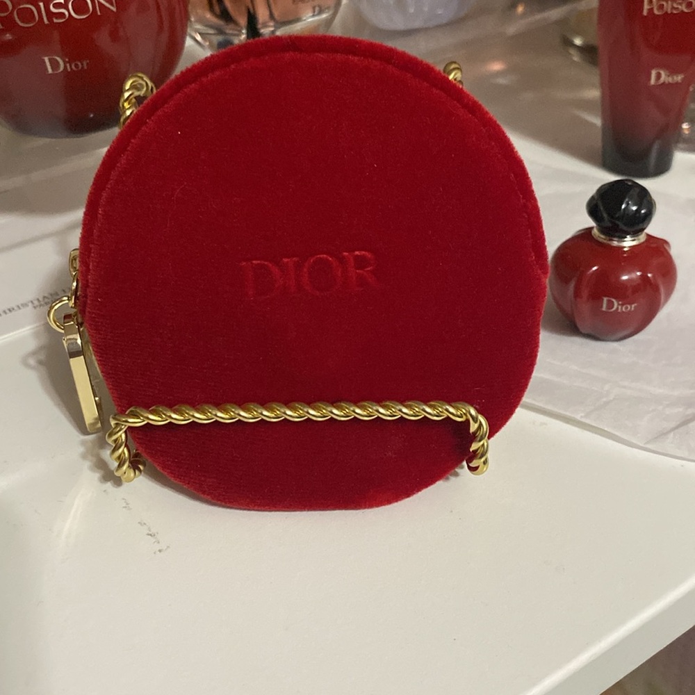 Dior Poison Hypnotic Red Velvet Pouch with Miniature-LIMITED EDITION-NIB